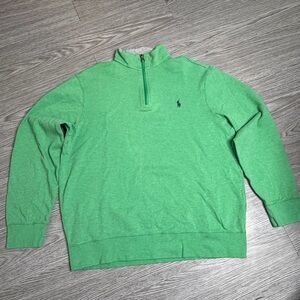 Polo Ralph Lauren Green 1/4 Quarter Zip Pullover Sweatshirt Sz Large Mens